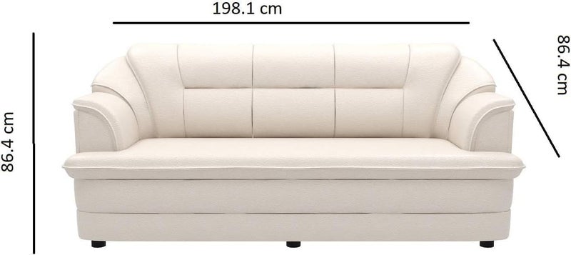 Aroma Homes Sofa Set in Lifestyle Leatherette and Polyurethane Foam (Beige, 3+2+1 Seater) - Image 2